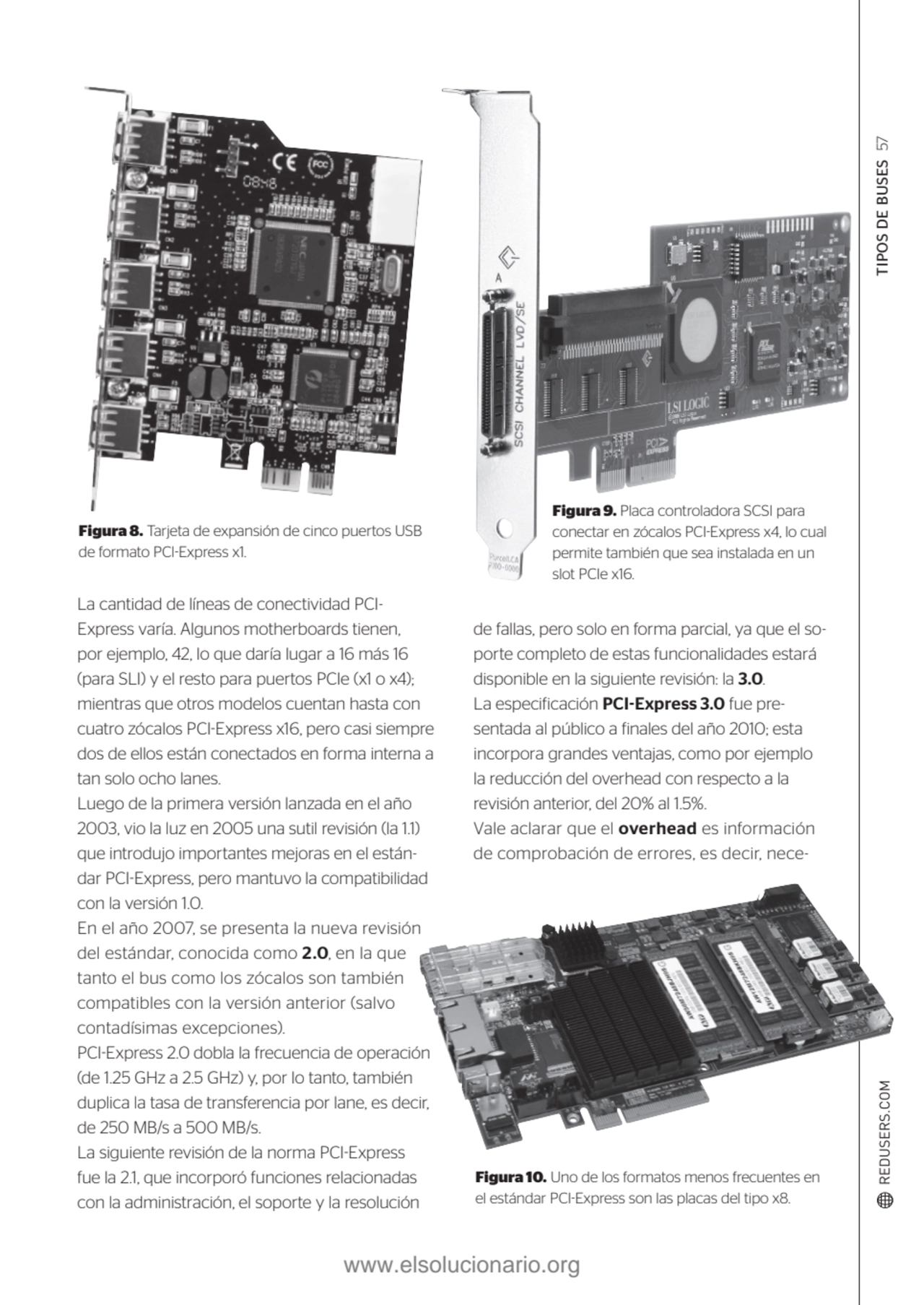 TIPOS DE BUSES 57
Figura 8. Tarjeta de expansión de cinco puertos USB 
de formato PCI-Express x1.…