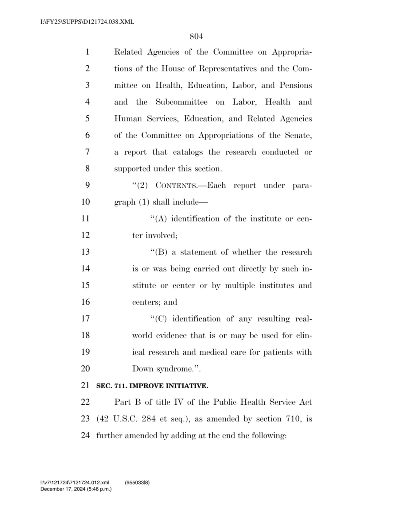 804 
1 Related Agencies of the Committee on Appropria2 tions of the House of Representatives and …