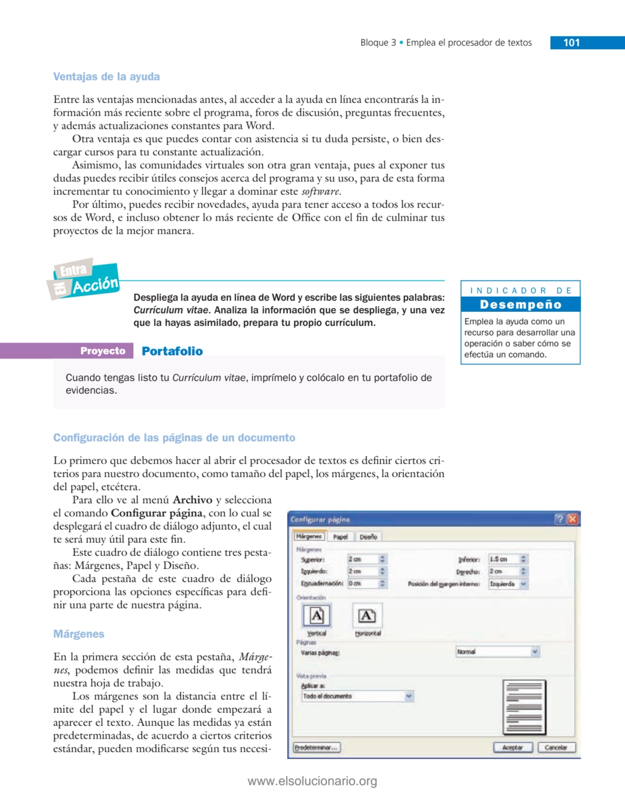 Bloque 3 • Emplea el procesador de textos 101
Ventajas de la ayuda
Entre las ventajas mencionadas…