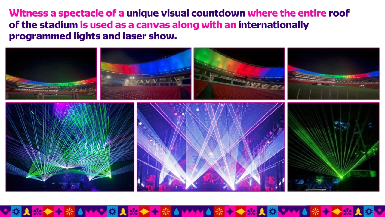 Witness a spectacle of a unique visual countdown where the entire roof 
of the stadium is used as …