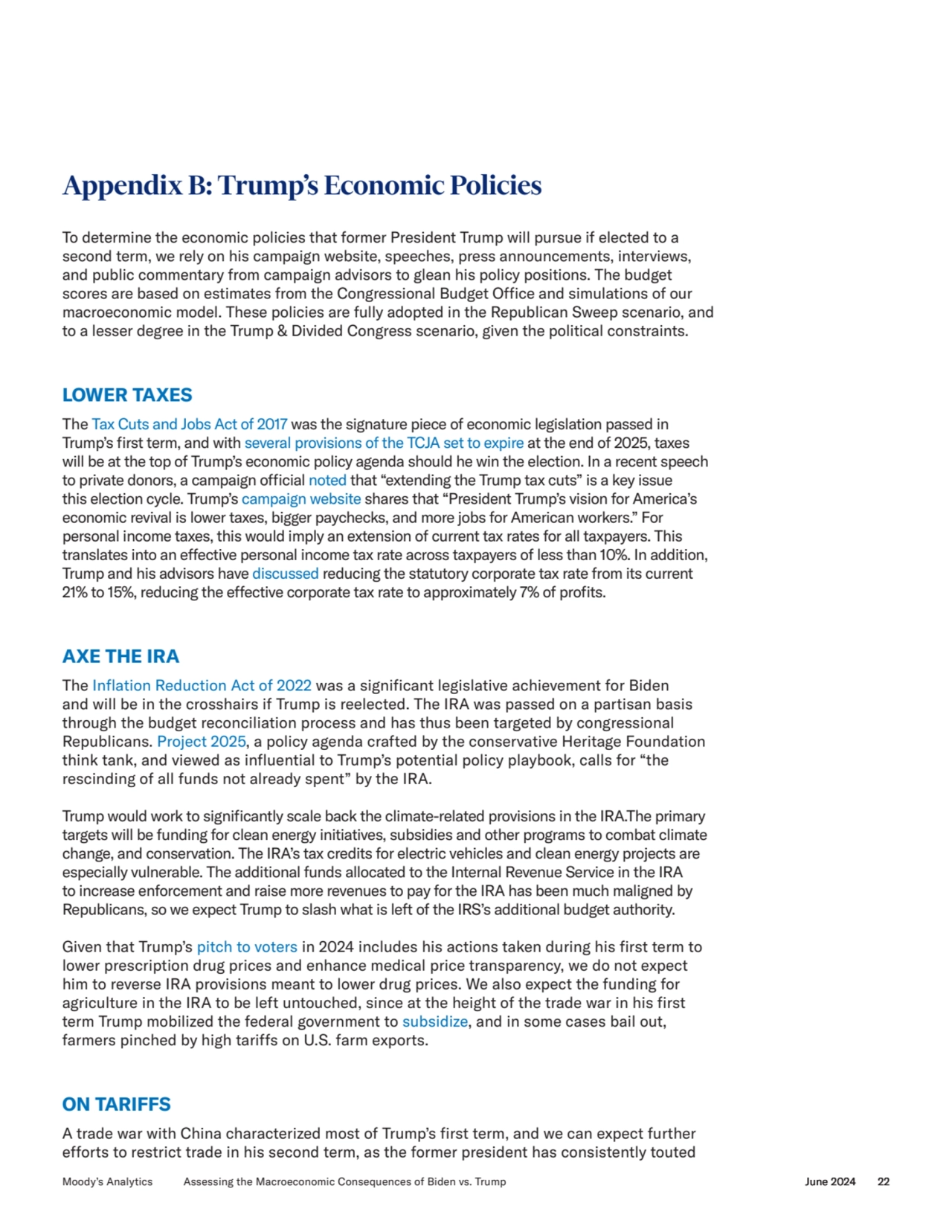 Appendix B: Trump’s Economic Policies
To determine the economic policies that former President Tru…