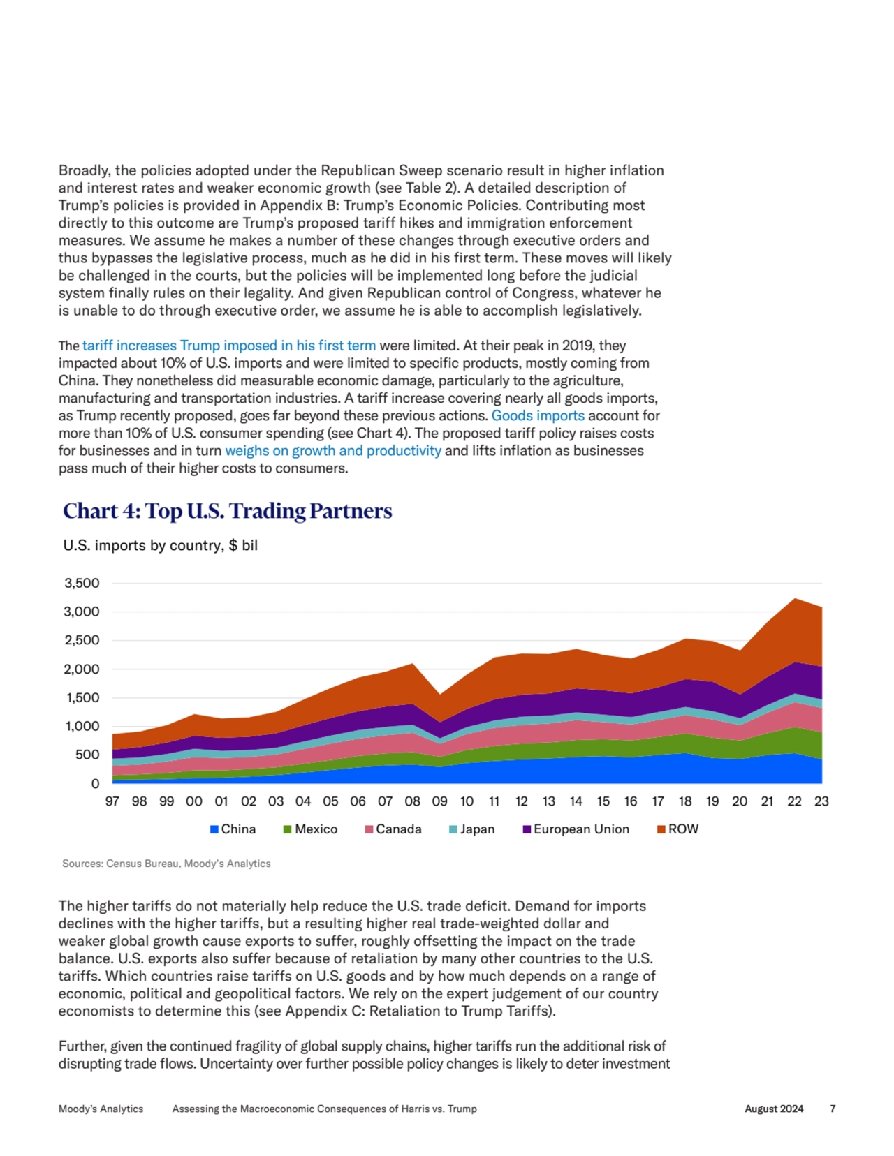 Broadly, the policies adopted under the Republican Sweep scenario result in higher inflation 
and …