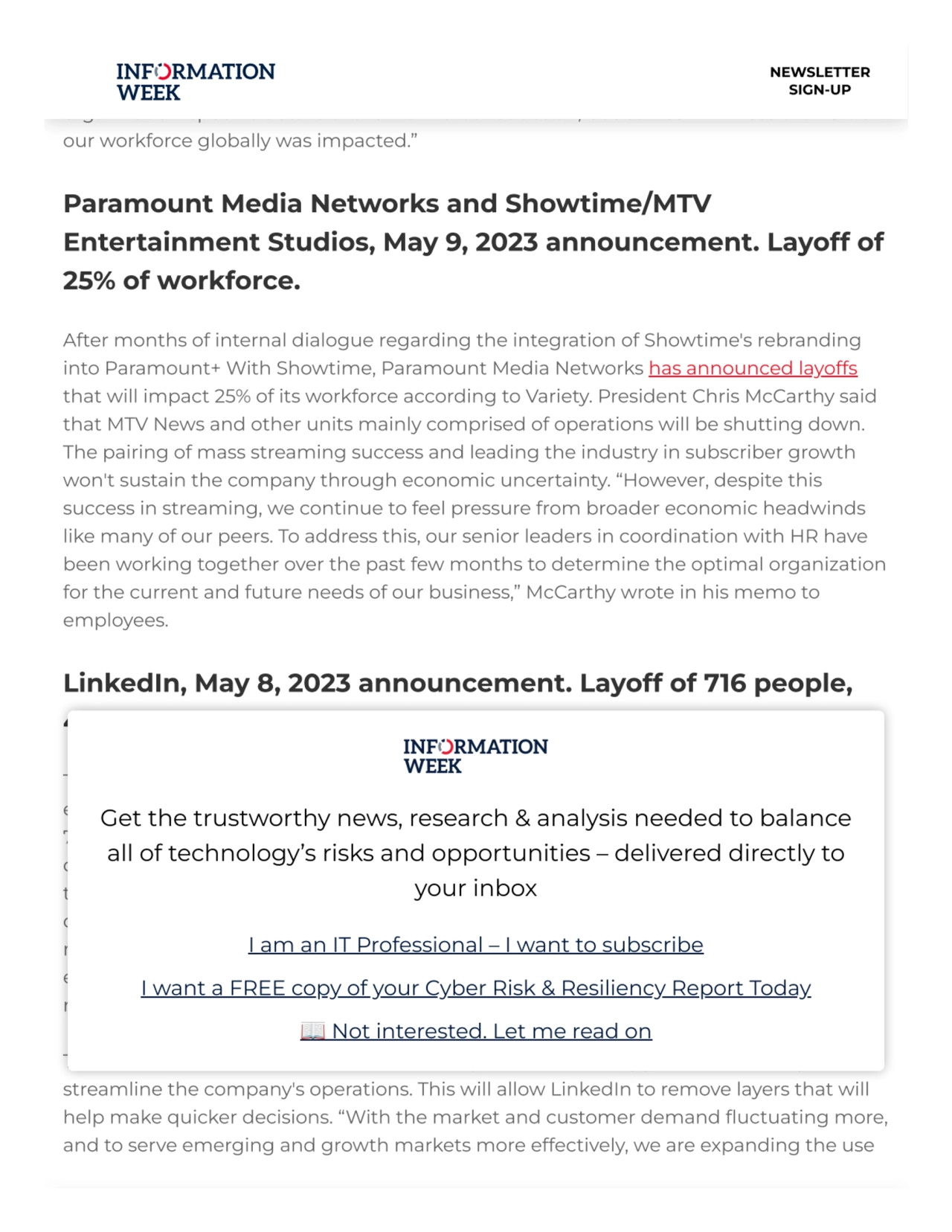 challenging macroeconomic environment, Akamai has implemented a reduction of a
little less than 3%…