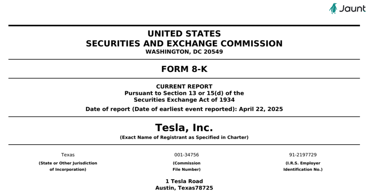 Q1 2025 Update: Tesla, Inc.