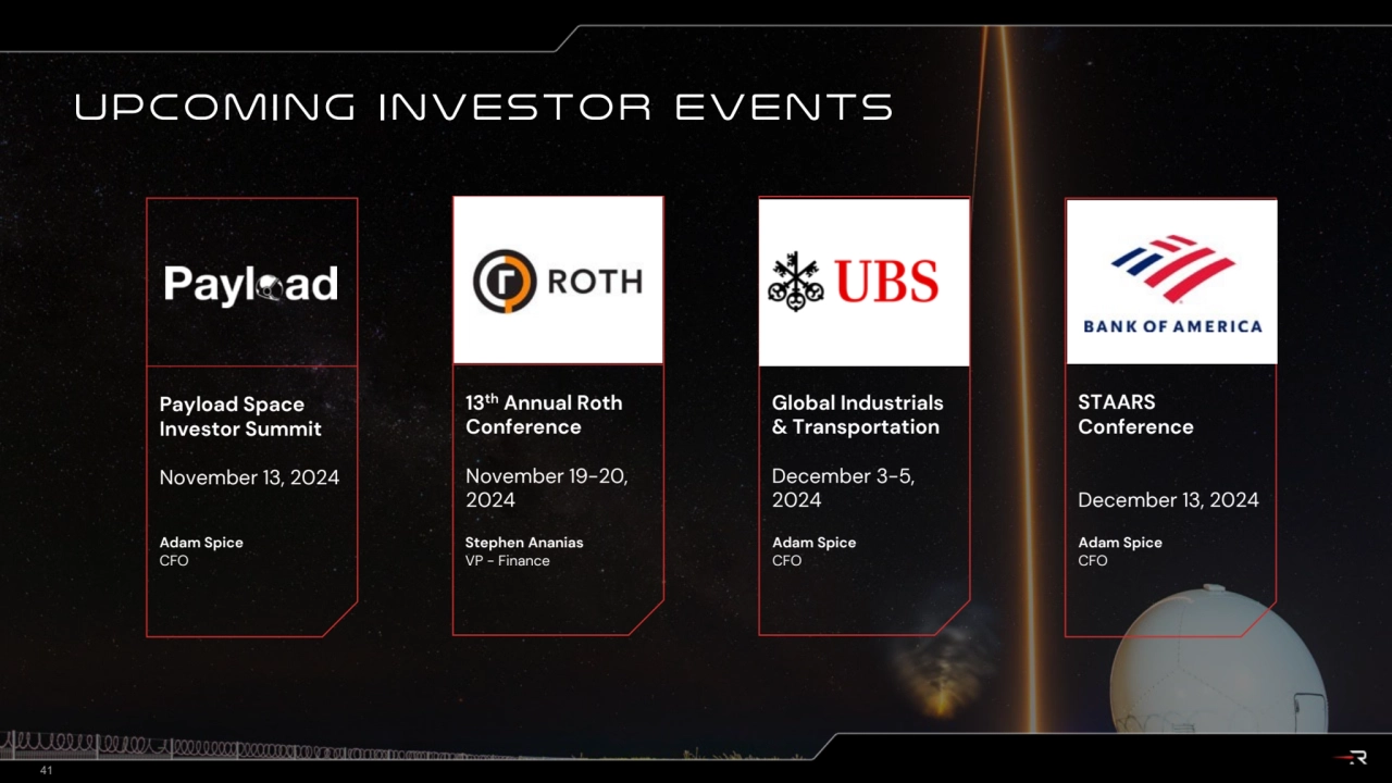 UPCOMING Investor Events
41
Adam Spice
CFO
Global Industrials 
& Transportation
December 3-5,…