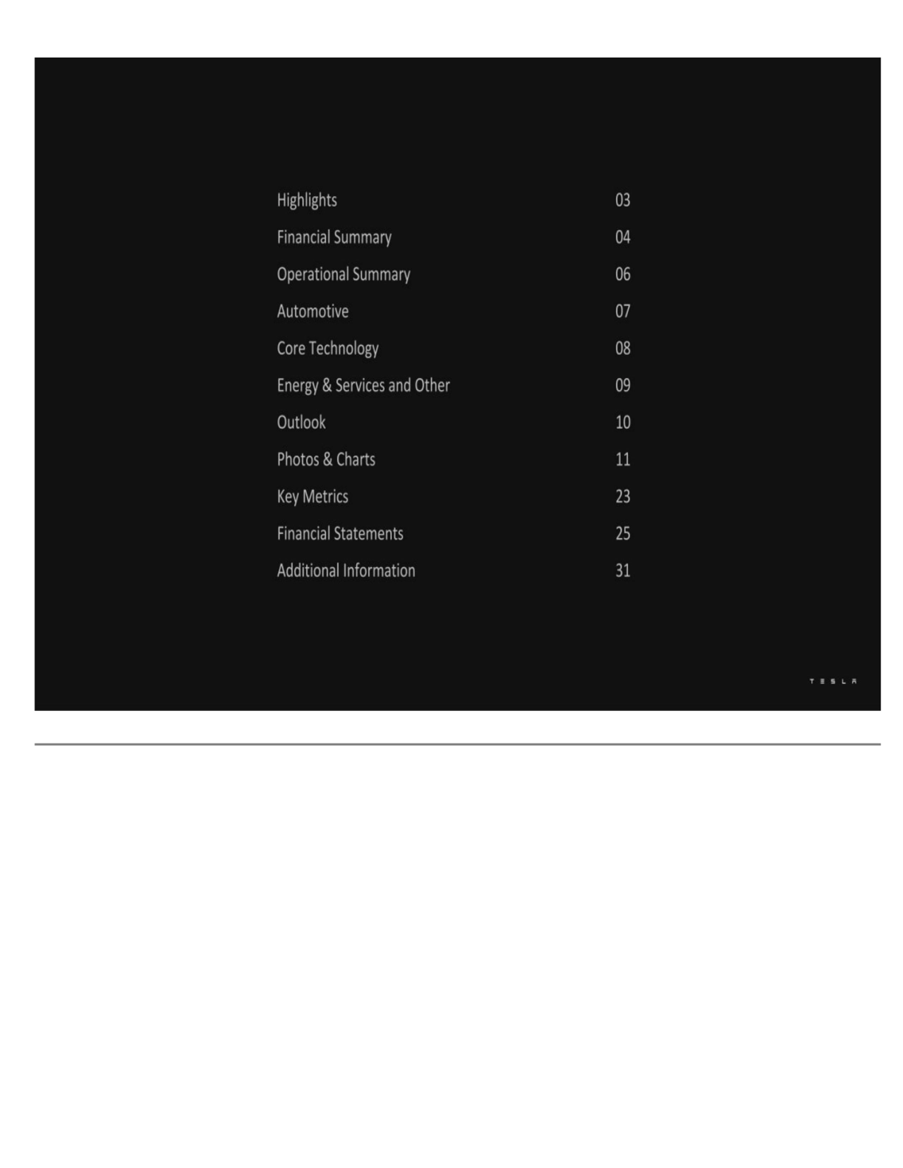 Highlights 03 Financial Summary 04 Operational Summary 06 Automotive 07 Core Technology 08 Energy &…