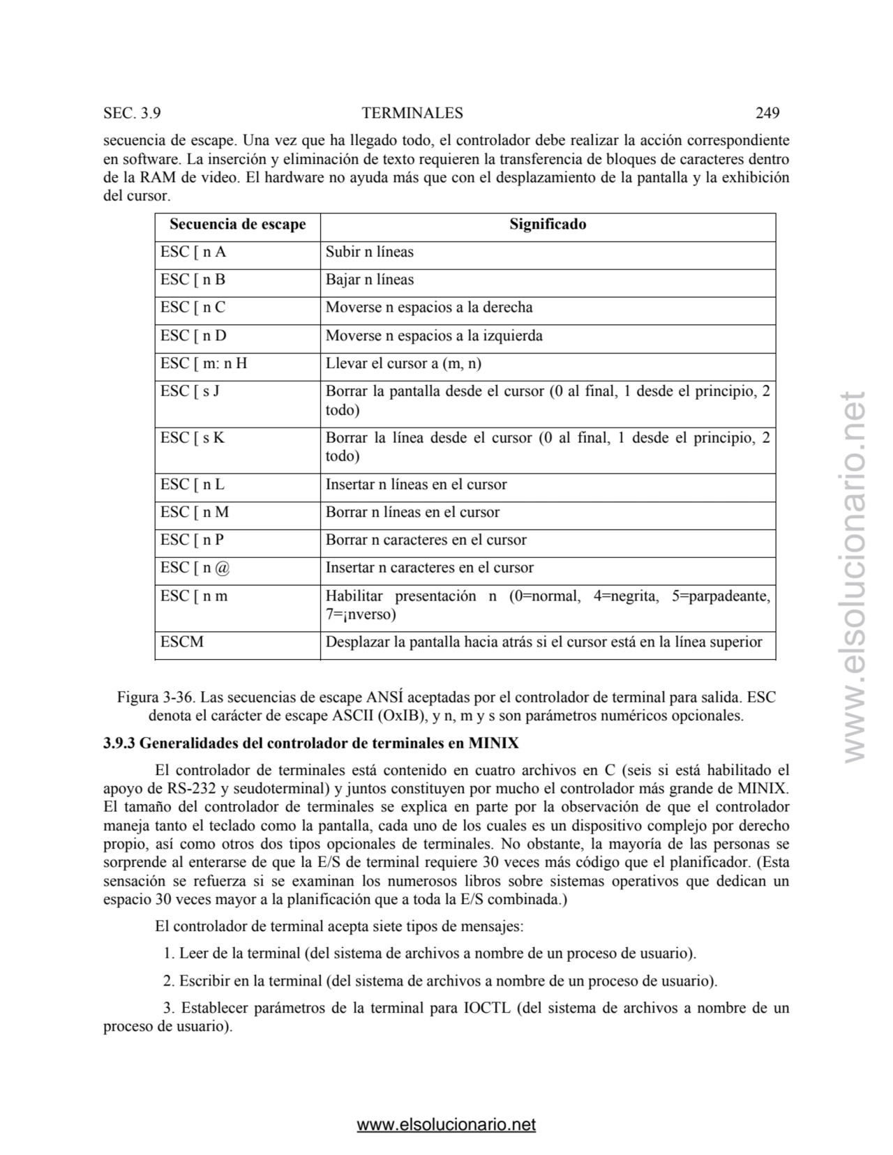 SEC. 3.9 TERMINALES 249 
secuencia de escape. Una vez que ha llegado todo, el controlador debe rea…