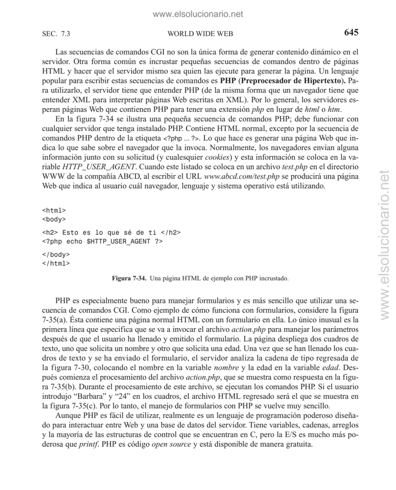 WORLD WIDE WEB
Las secuencias de comandos CGI no son la única forma de generar contenido dinámico …