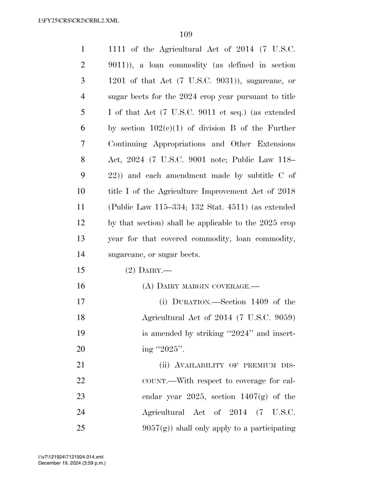 109 
1 1111 of the Agricultural Act of 2014 (7 U.S.C. 
2 9011)), a loan commodity (as defined in …