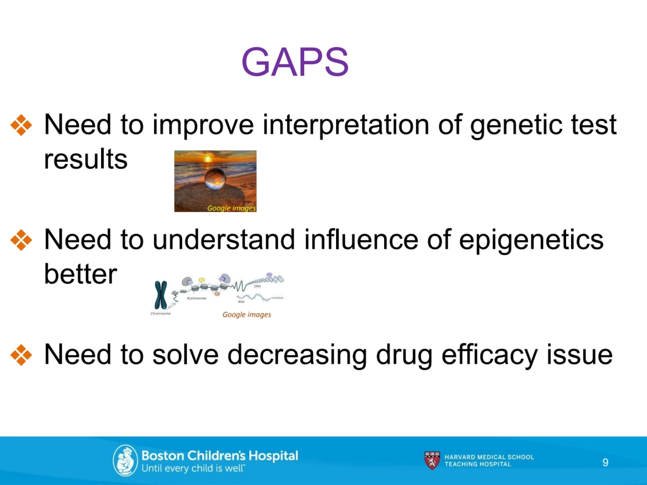 GAPS
❖ Need to improve interpretation of genetic test 
results
❖ Need to understand influence of…