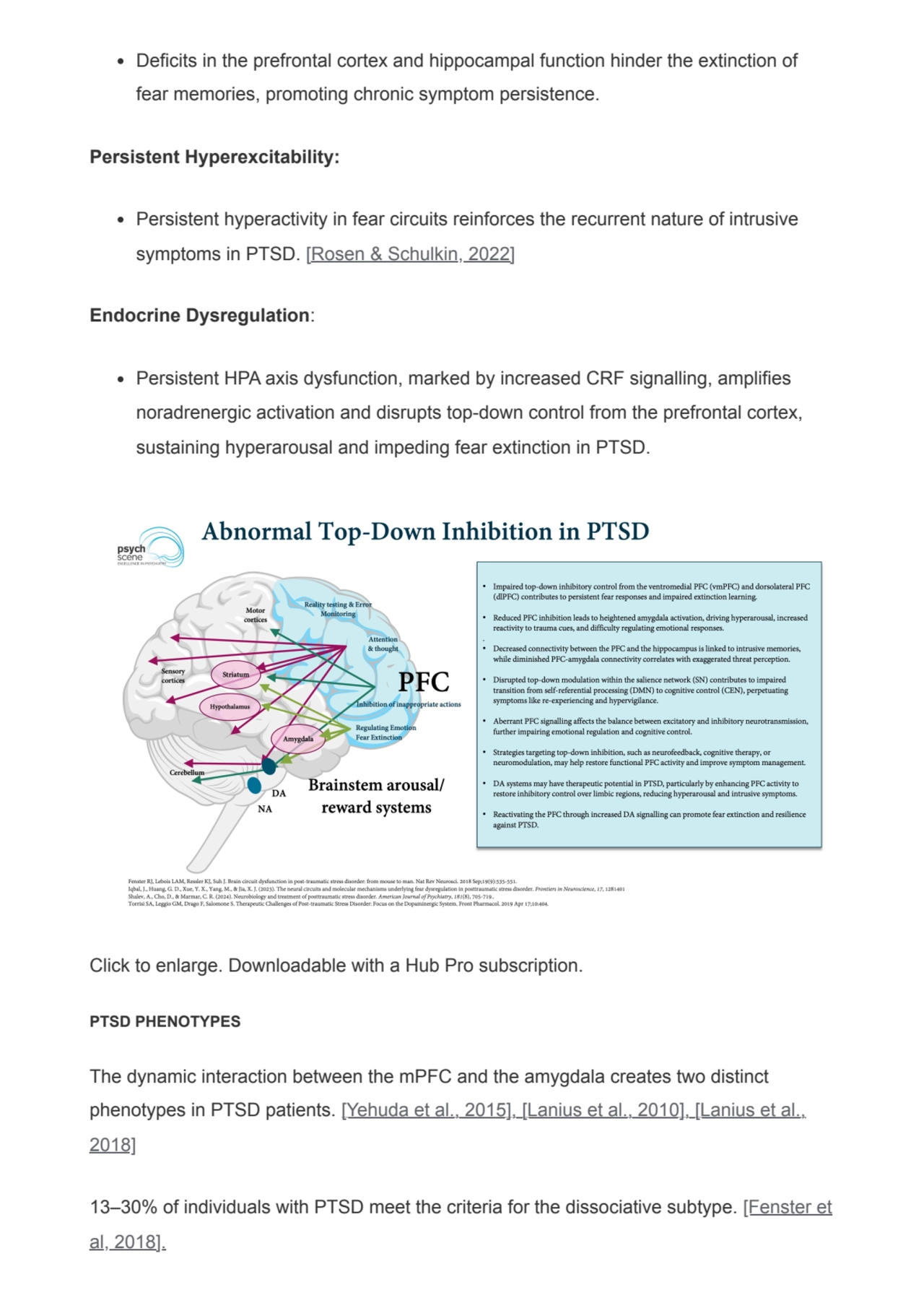 Deficits in the prefrontal cortex and hippocampal function hinder the extinction of
fear memories,…