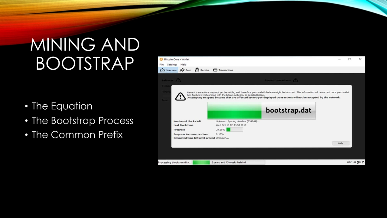 MINING AND 
BOOTSTRAP
• The Equation
• The Bootstrap Process
• The Common Prefix