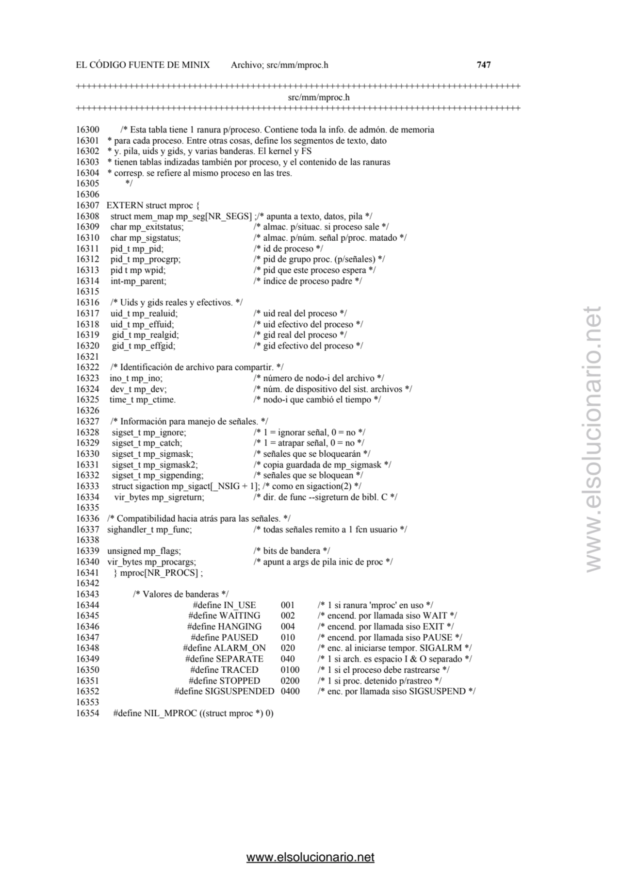 EL CÓDIGO FUENTE DE MINIX Archivo; src/mm/mproc.h 747 
+++++++++++++++++++++++++++++++++++++++++++…