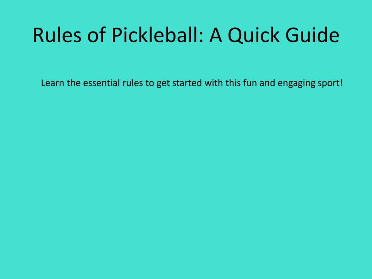 Pickleball: Essential Rules Overview