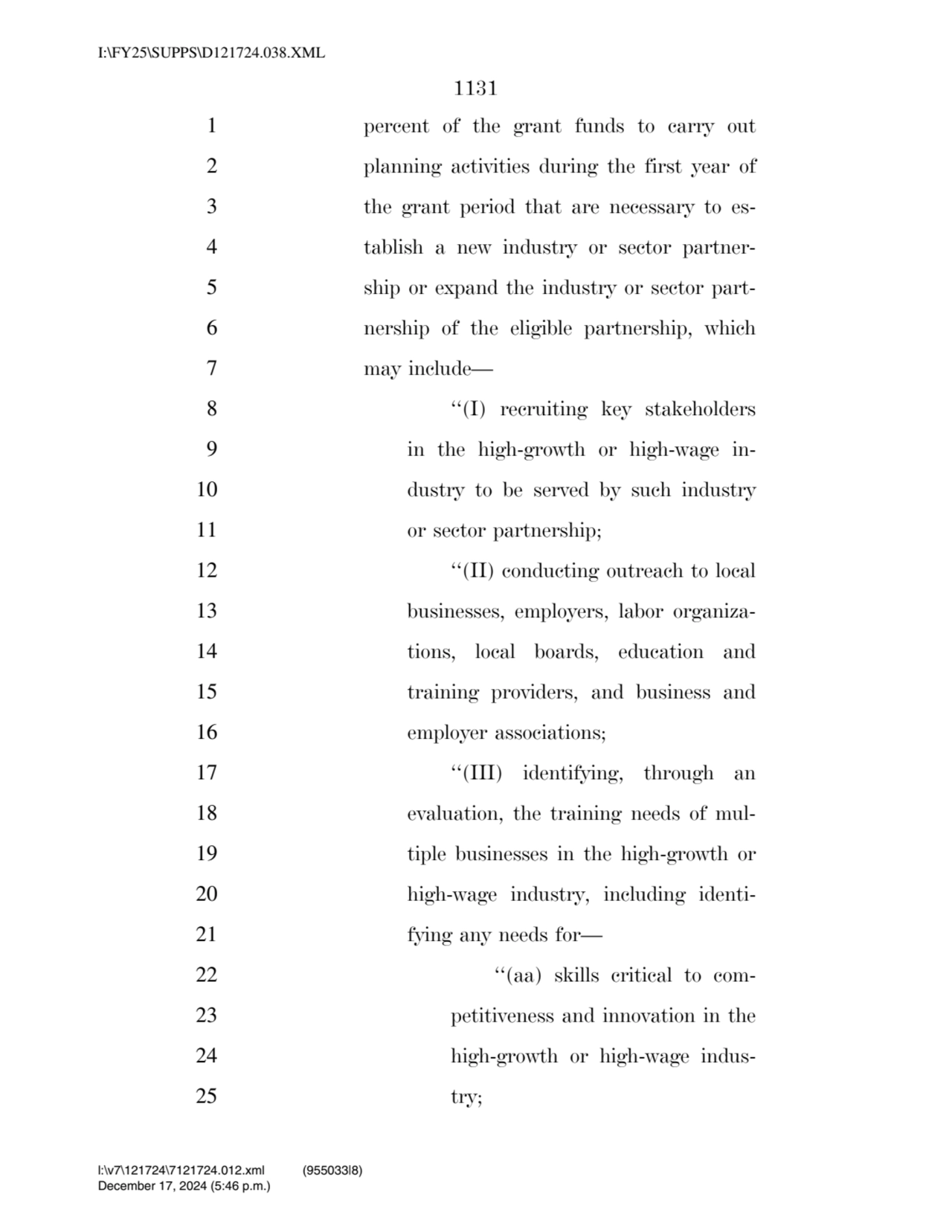 1131 
1 percent of the grant funds to carry out 
2 planning activities during the first year of 
…