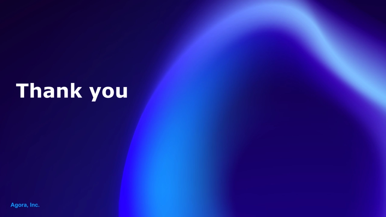 Agora, Inc.
Thank you