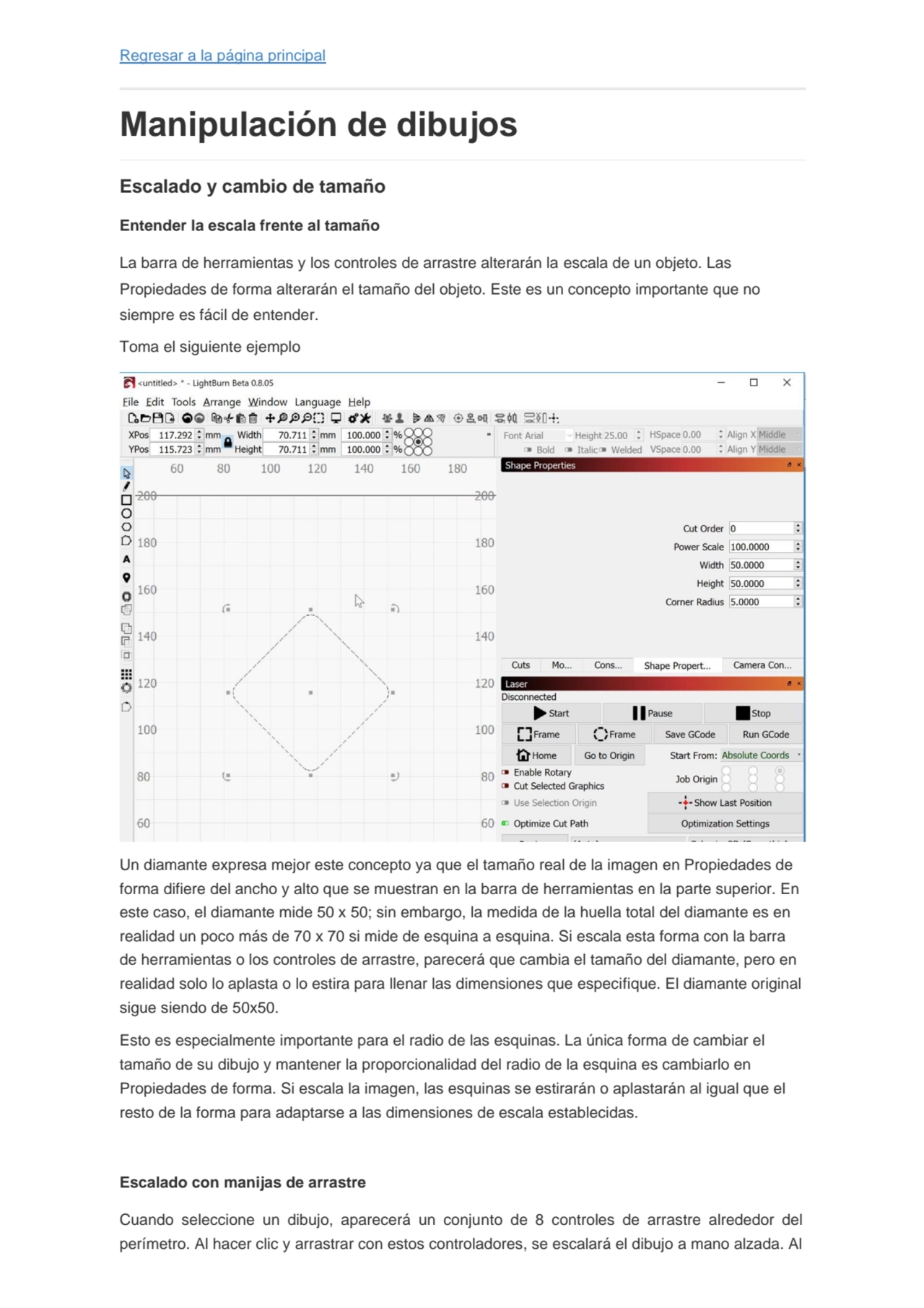 Regresar a la página principal
Manipulación de dibujos
Escalado y cambio de tamaño
Entender la e…